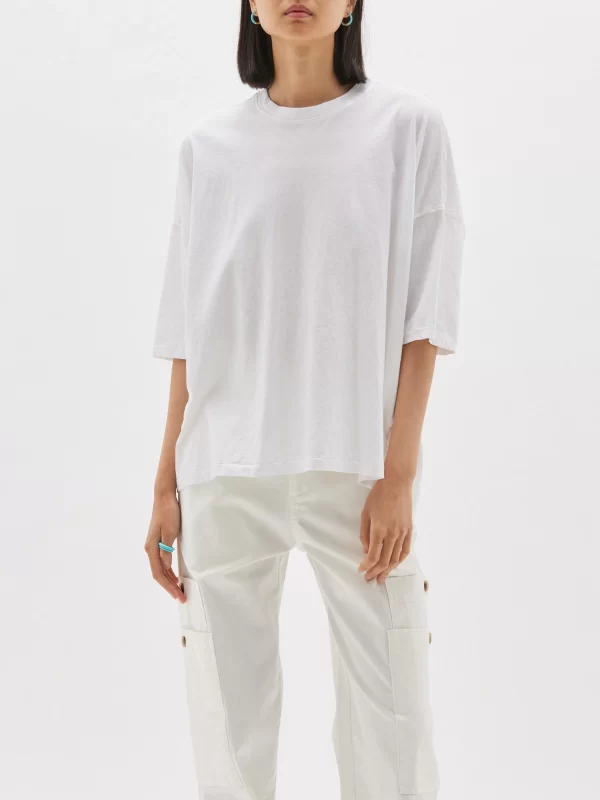 bassike slouch white t shirt 