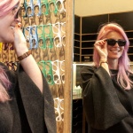 Ewelina Soroko tries on The Shampoo Collection sunglasses at Dresden Newtown