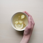 Hot water with lemon and ginger