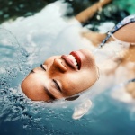 Girl floating in water