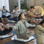 people in a yoga class