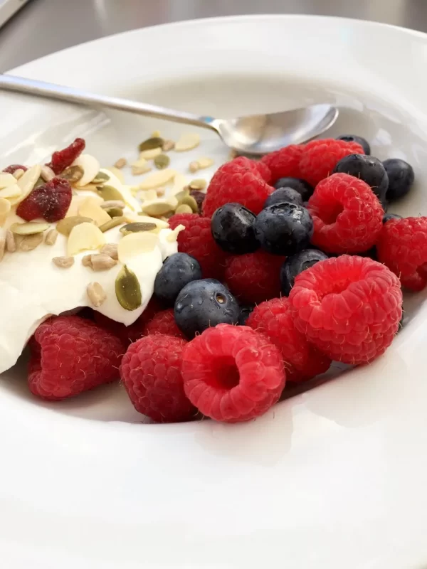 bowl of yoghurt and berries