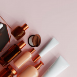 flat lay of beauty products