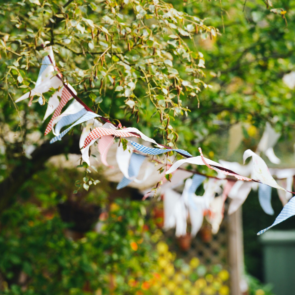 Re-use bunting for decorating a bedroom or save for future parties